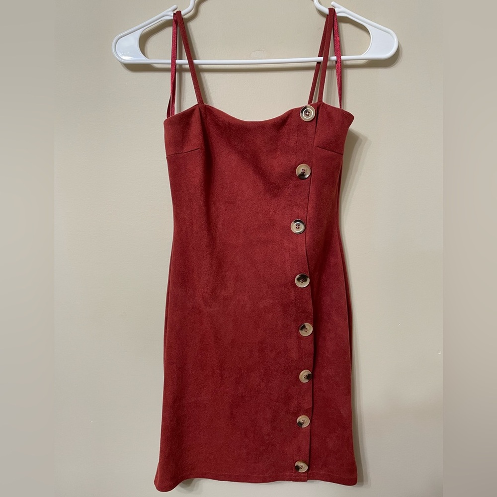 Trac Red Button-Down Dress